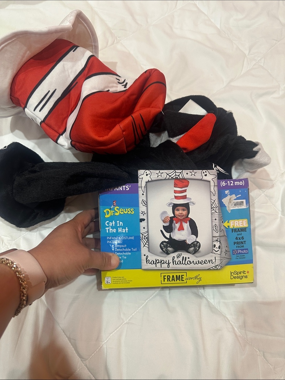NEW Dr. Seuss Cat In The Hat Costume - Red, Black, White size 6-12mo - Picture 2 of 5